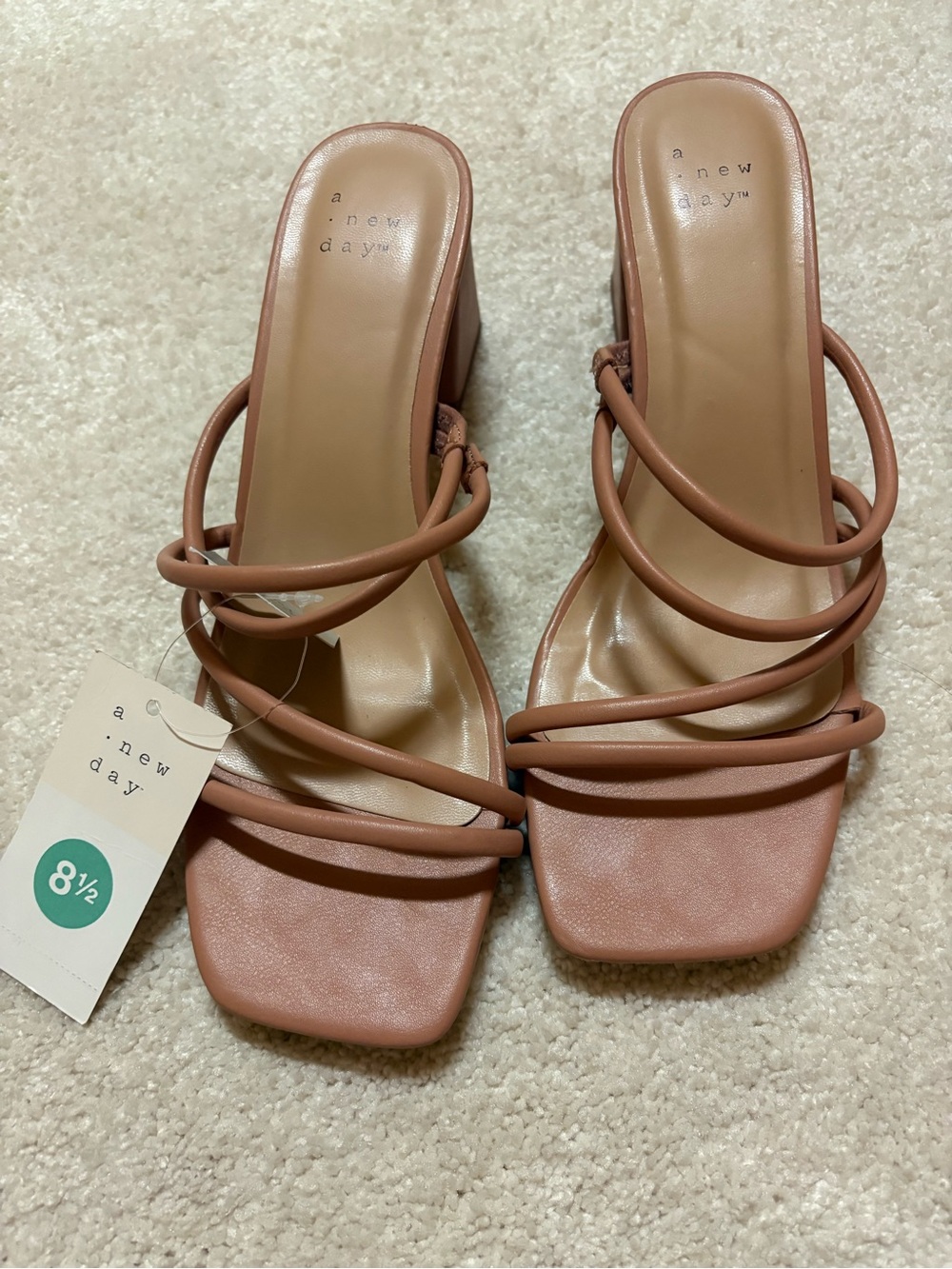 a new day tan Strappy Block Heel Sandals